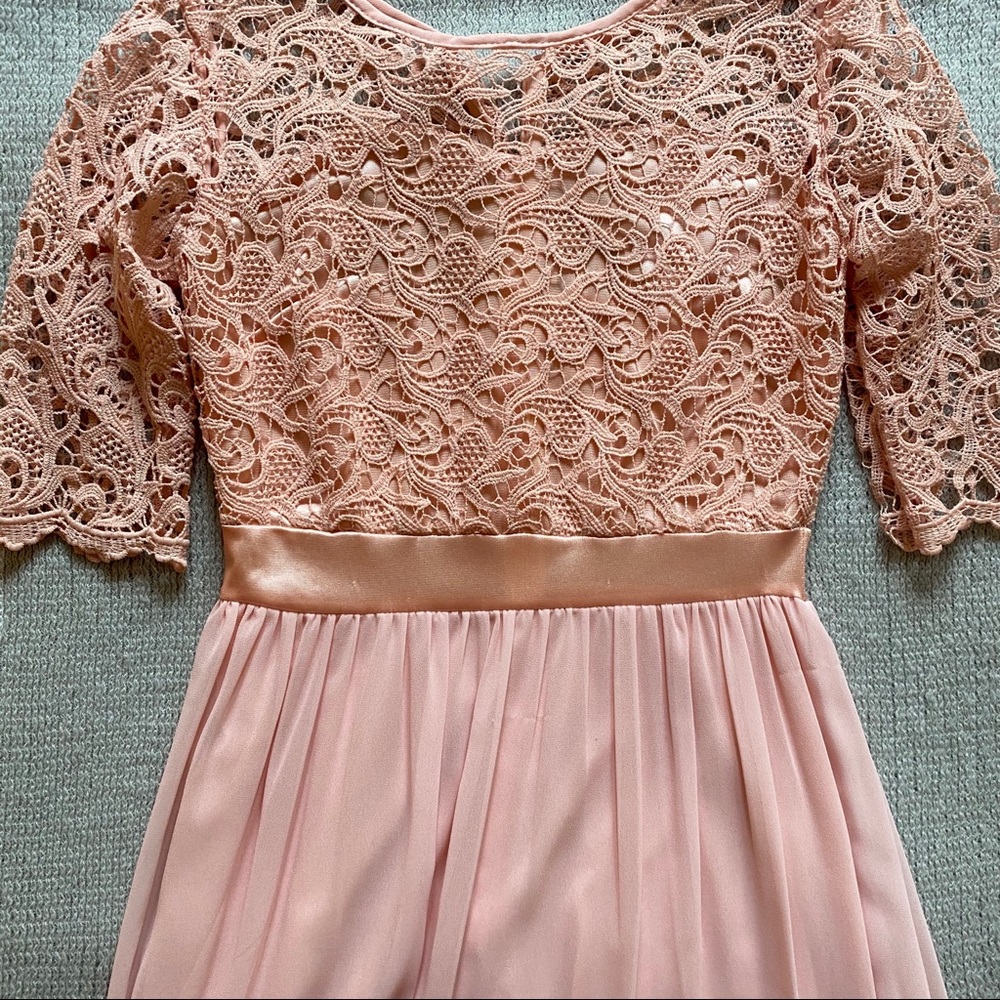 Elegant Floor-length Peach Dress